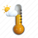 thermometer, forecast, weather, season, 3d, temperature, cloudy 