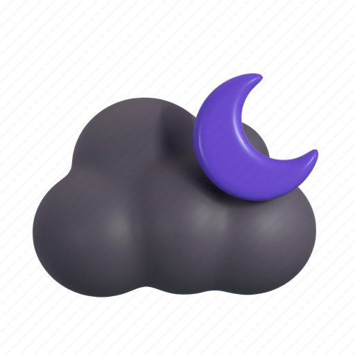Forecast, weather, season, 3d, moon, night, crescent 3D illustration - Download on Iconfinder