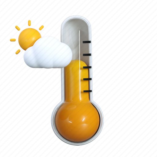 Thermometer, forecast, weather, season, 3d, temperature, cloudy 3D illustration - Download on Iconfinder