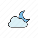 forecast, meteorology, weather, cloud, moon, night 