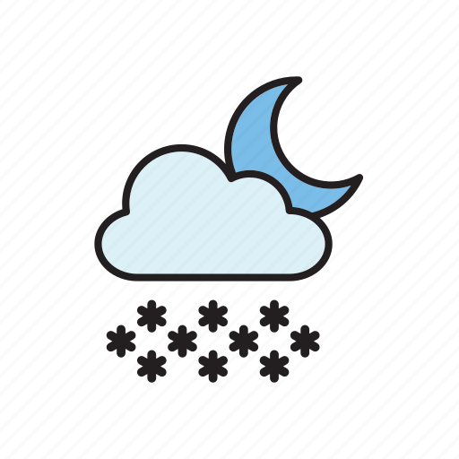 Forecast, meteorology, weather, moon, snow, snowflakes, storm icon - Download on Iconfinder