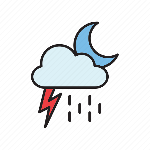 Forecast, meteorology, weather, cloud, moon, rain, thunderstom icon - Download on Iconfinder