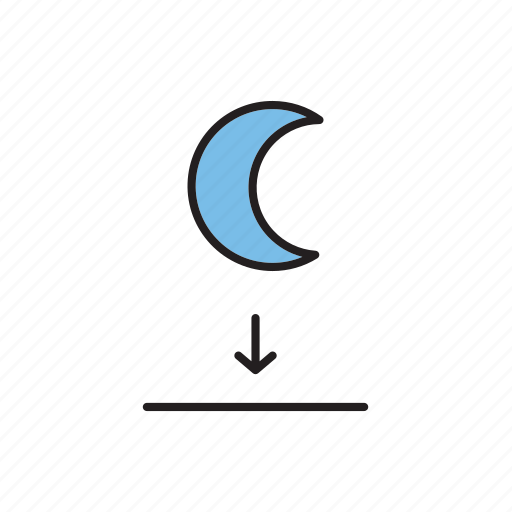 Forecast, meteorology, weather, moon, moonset icon - Download on Iconfinder