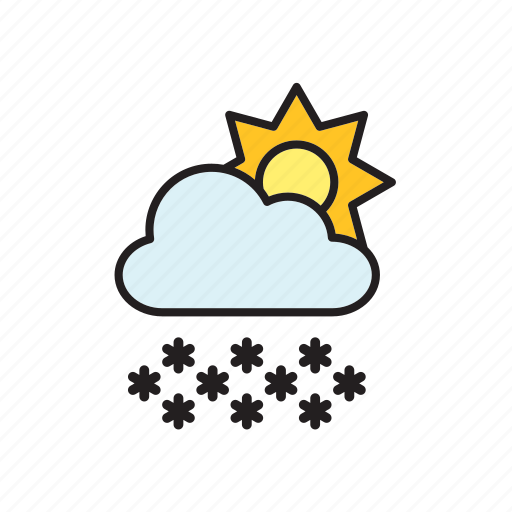 Forecast, meteorology, weather, cloud, snow, snowflakes, sun icon - Download on Iconfinder