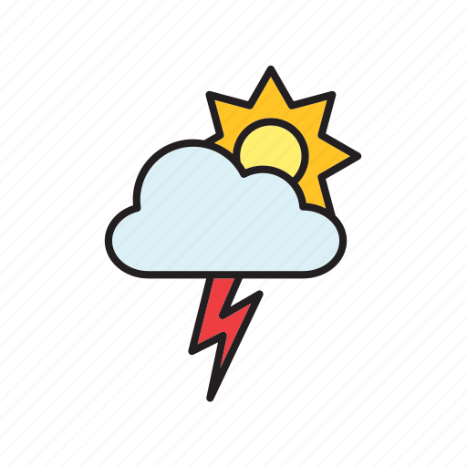 Forecast, meteorology, weather, cloud, lightning, storm, sun icon - Download on Iconfinder