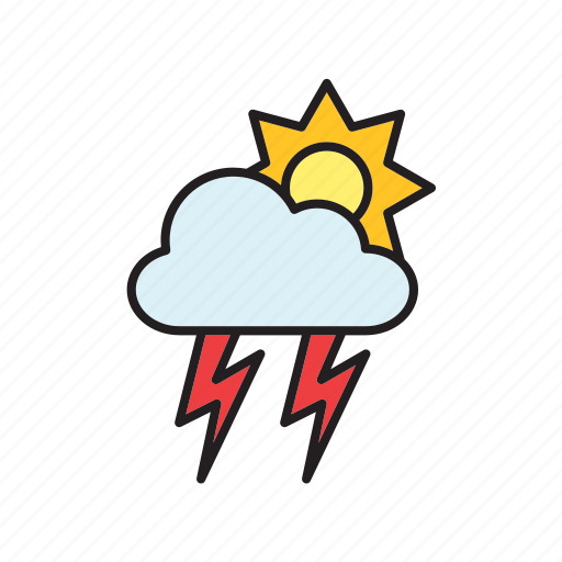 Forecast, meteorology, weather, cloud, lightning, sun, thunderstorm icon - Download on Iconfinder