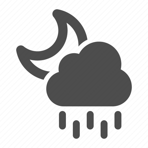 Weather, raining, rain, cloud, moon, night, forecast icon - Download on Iconfinder