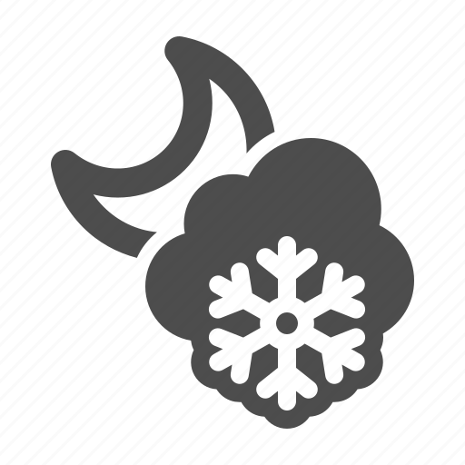Weather, forecast, cloud, moon, winter, snow, snowflake icon - Download on Iconfinder
