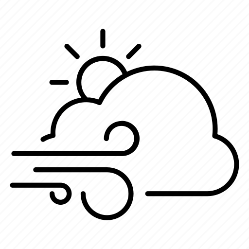 Cloud, forecast, sun, weather, wind icon - Download on Iconfinder
