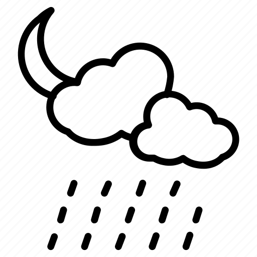 Clouds, moon, rain, forecast icon - Download on Iconfinder