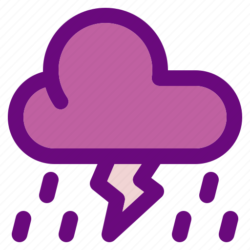 Weather, rain, lightning, forecast, climate, cloud, daytime icon - Download on Iconfinder