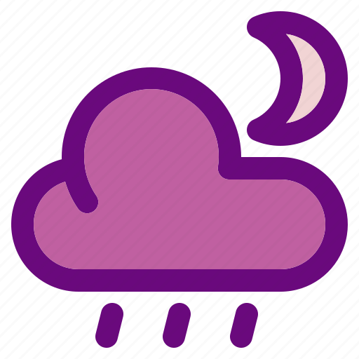 Weather, forecast, night, climate, cloud, moon, rain icon - Download on Iconfinder