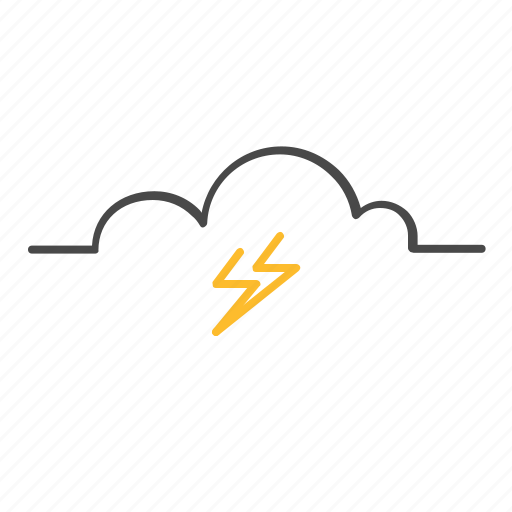 Cloud, color, outline, thunder, weather icon - Download on Iconfinder