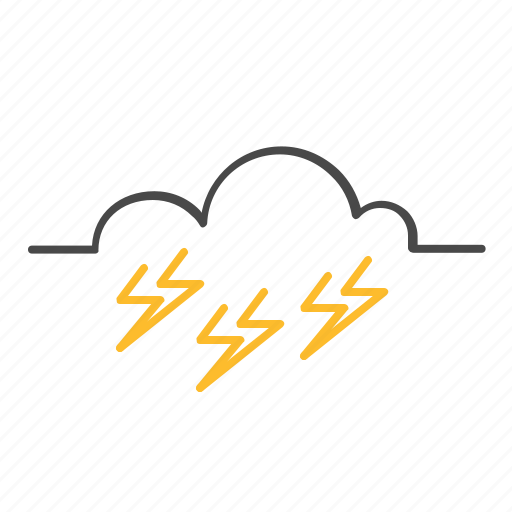 Color, outline, thunder, weather icon - Download on Iconfinder