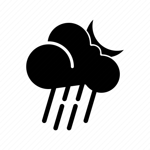 Moon, night, rain, solid, weather icon - Download on Iconfinder