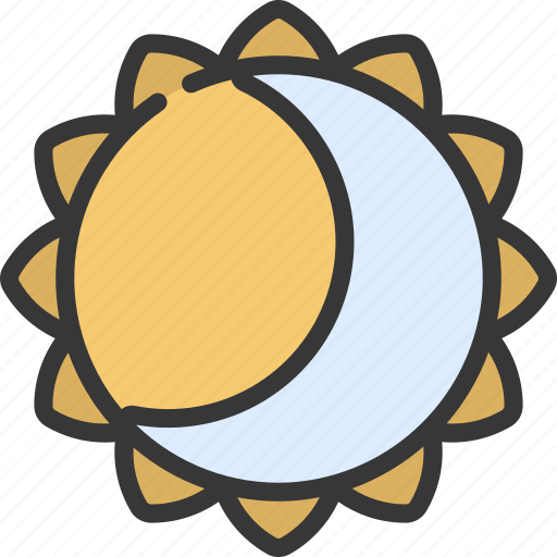 Crescent, moon, over, sun, climate, forecast, sky icon - Download on Iconfinder