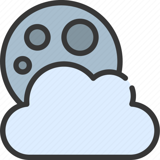 Moon, behind, cloud, climate, forecast, night, sky icon - Download on Iconfinder
