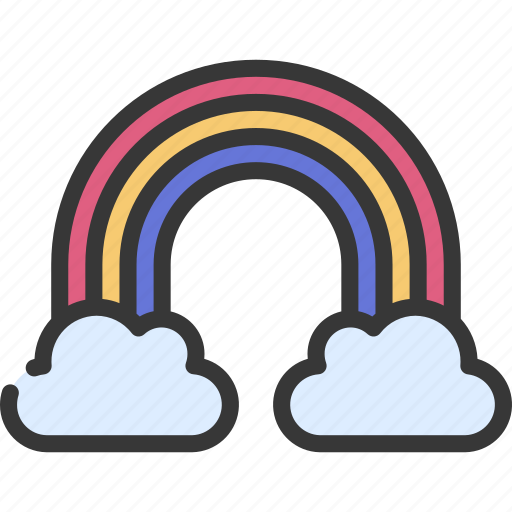 Rainbow, two, clouds, climate, forecast, sky icon - Download on Iconfinder