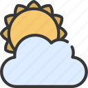 sun, behind, cloud, climate, forecast, overcast