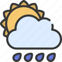 sun, behind, rain, cloud, climate, forecast