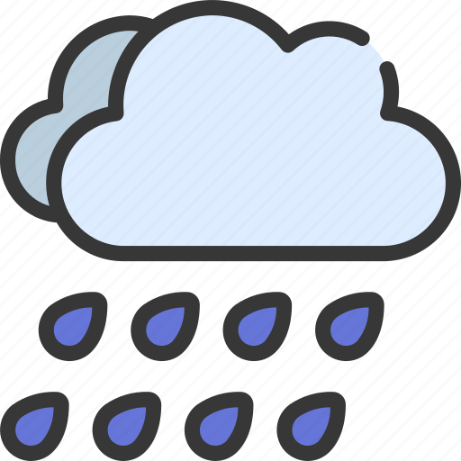 Two, clouds, raining, climate, forecast, rain icon - Download on Iconfinder