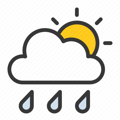 Cloud, rain, raindrop, sun, weather, sunshower icon - Download on Iconfinder