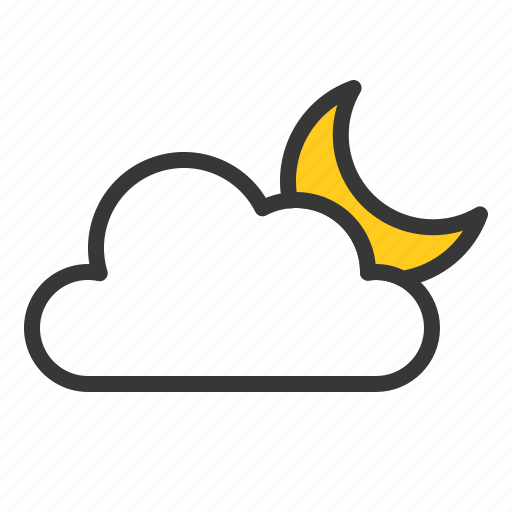 Cloud, moon, weather, night icon - Download on Iconfinder