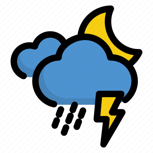 Bolt, lightning, moon, weather icon - Download on Iconfinder