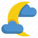 clouds, crescent, moon, weather