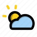cloud, sun, cloud sun, weather, forecast, rain