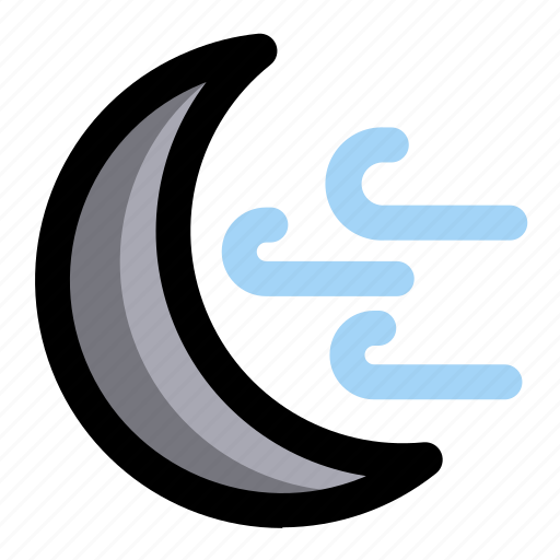 Foggy, night, foggy night, fog, weather, cloud, moon icon - Download on Iconfinder