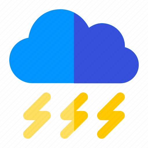 Thunder, thunderstorm, lightning, weather, climate icon - Download on Iconfinder