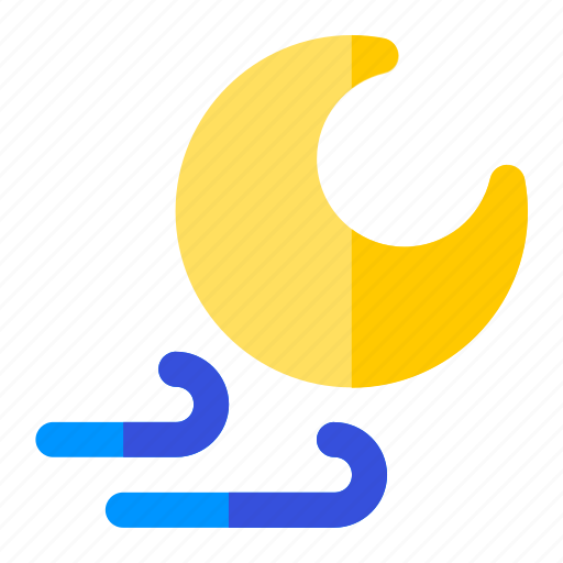 Windy, night, moon, crescent icon - Download on Iconfinder