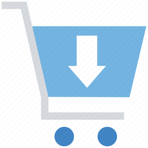Cart, commerce, down arrow, online, shopping, shopping cart, web icon - Download on Iconfinder