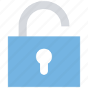 open, padlock, privacy, protection, safe, security, unlock