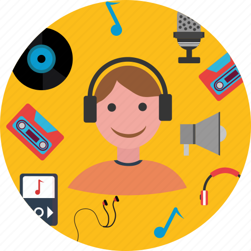 Cd, headphone, man, music, songs icon - Download on Iconfinder