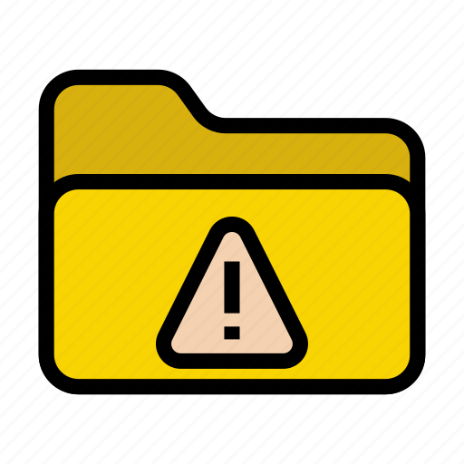 Alert, directory, files, folder, warning icon - Download on Iconfinder