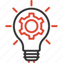 bulb, setting bulb, cogwheel, idea, thinking