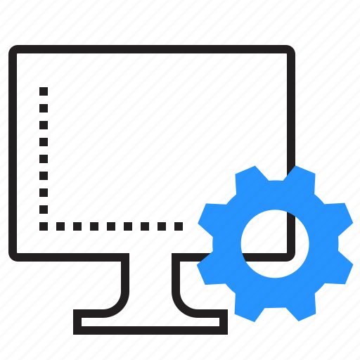 Cogwheel, computer, gear, monitor icon - Download on Iconfinder