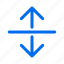 direction, arrows, split, vertical 