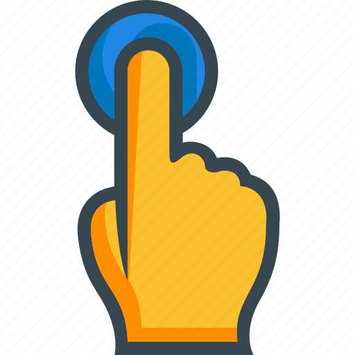 Finger, hand, press, push, touch icon - Download on Iconfinder
