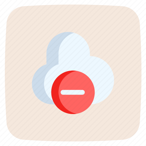 Cloud, computing, storage, minus, remove, delete icon - Download on Iconfinder