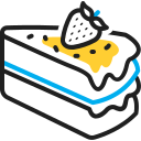 cake, cake slice, pastry, sweet dish, dessert, strawberry flavour, multicolor