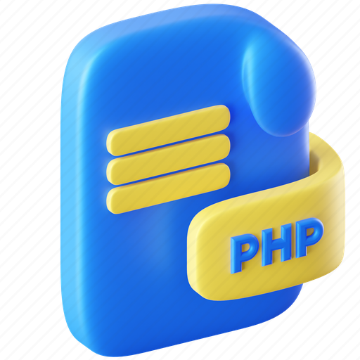 Php document, php, file, php file, extension, format, computer 3D illustration - Download on Iconfinder