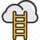 cloud ladder, cloud stairway, competition concept, ladder to cloud, success ladder 