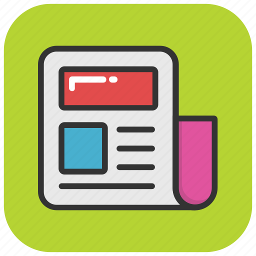 Journal, news article, newsletter, newspaper, publication icon