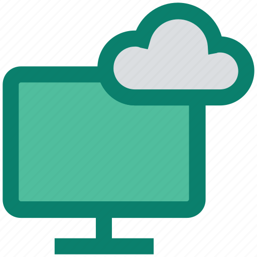 Cloud, data, lcd, monitor, screen, server, storage icon - Download on Iconfinder