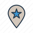 location, map, pin, pointer, star