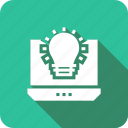 bulb, creativity, idea, laptop, startup