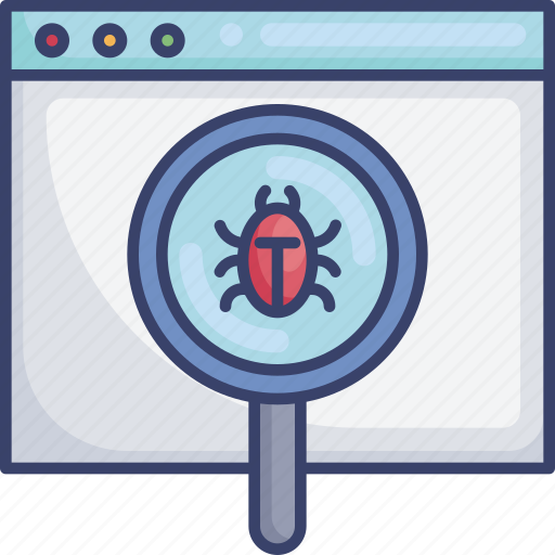 Bug, find, magnifier, scan, search, webpage, website icon - Download on Iconfinder
